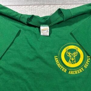 True vintage 70s 80s single stitch, green and yellow anarchy Lancaster T-shirT